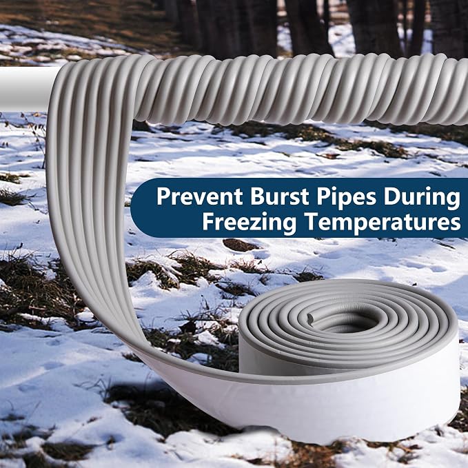 16.4 Ft x 3.2'' Water Pipe Insulation Tape, Winter Foam Pipe Insulated Wrap | - Image 4
