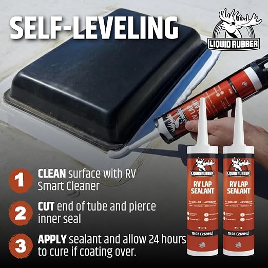 Liquid Rubber RV Lap Sealant, Self-Leveling Roof Sealer, 1 Pack | Flows - Image 5