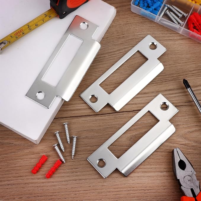 6Pcs 4-7/8" Zinc Plated Strike Plate Universal Door Strike Plate Replacement - Image 7
