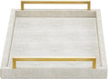 XIGEXIGE Ivory Shagreen Decorative Tray Large Rectangle Coffee Table Tray by XIGEXIGE
