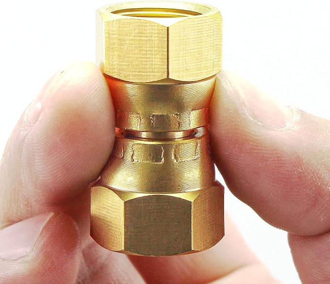 MENSI Brass 3/8" Female Flare by 3/8" Female Flare Swivel Brass Adapter Tube - Image 6