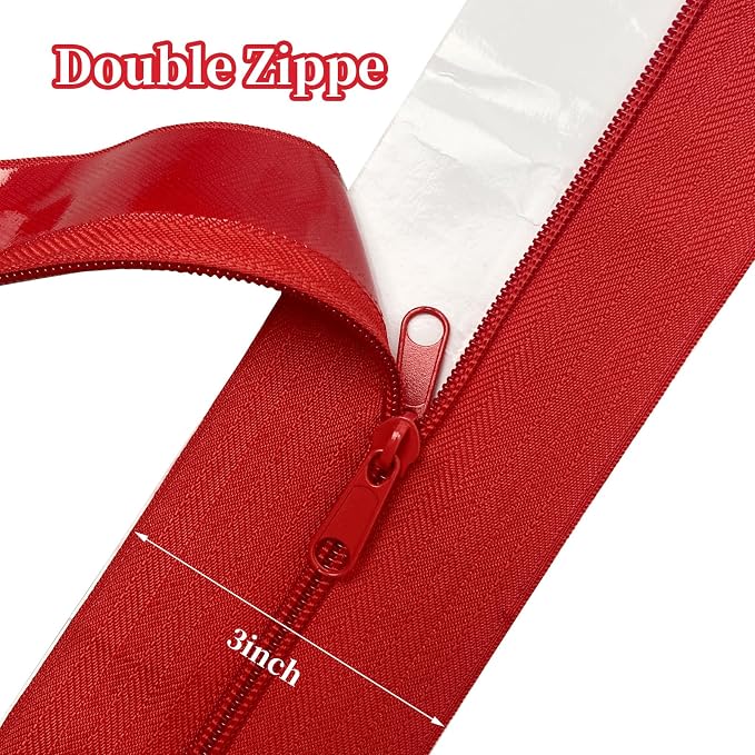 14 Rolls Heavy Duty Zippers 7 Ft x 3 Inches Red Zipper Tape - Image 4