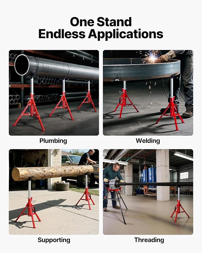 VEVOR Heavy-Duty V-Head Pipe Stand - Image 4