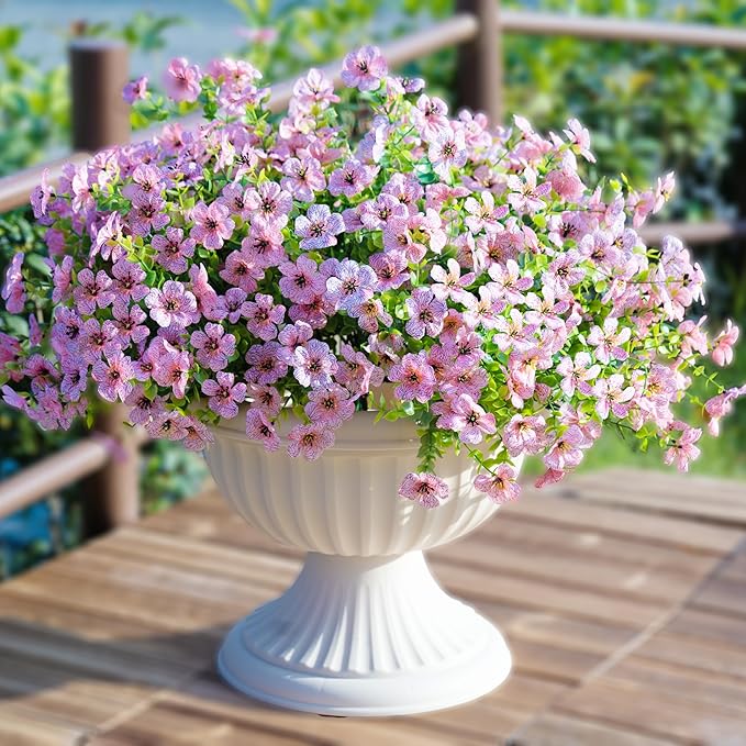 Artificial Fake Flowers Plants for Outdoors Spring Summer Decoration, Faux by Digtecno