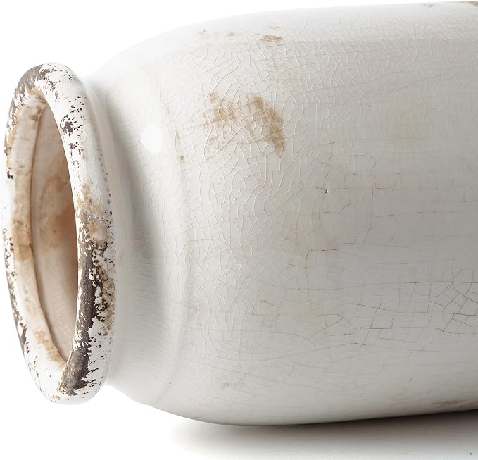 VICTOR & TERESA Rustic White Vase - Image 6