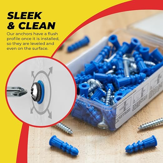 Qualihome Drywall Anchors and Screws Kit – 50 Anchors & 50 Screws - Image 3
