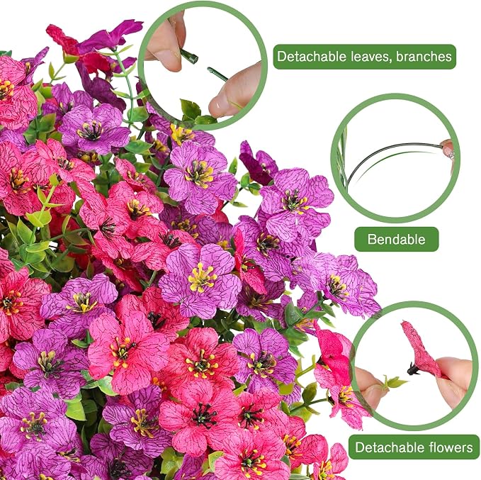 AGIRL Artificial Flowers Outdoor UV Resistant Fake Plant Garden Patio Decor | - Image 3