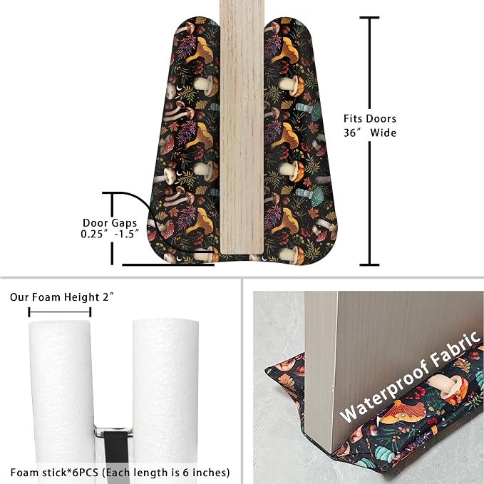 Adjustable 36 Inches Under Door Draft Stopper, Door Noise Blocker, Air Wind - Image 5