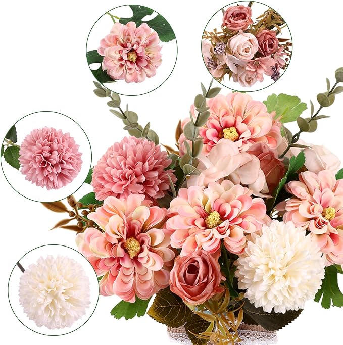 CEWOR Fake Flowers in Vase, Artificial Flowers - Image 3