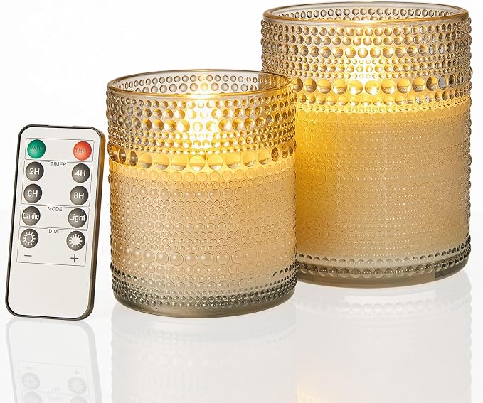 Dotted Glass Flameless Candles - Image 9