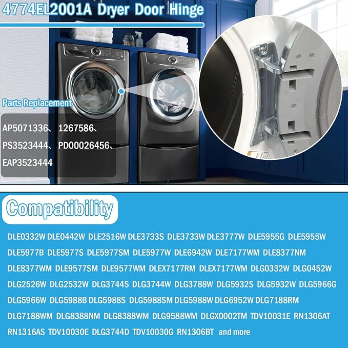 4774EL2001A Dryer Door Hinge Compatible - Image 2