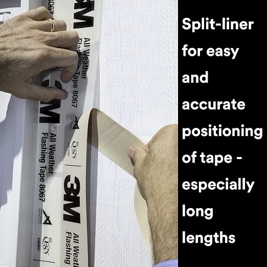 3M All Weather Flashing Tape 8067, 6 in x 75 ft, 1 Roll, Adhesive Backed Split - Image 5