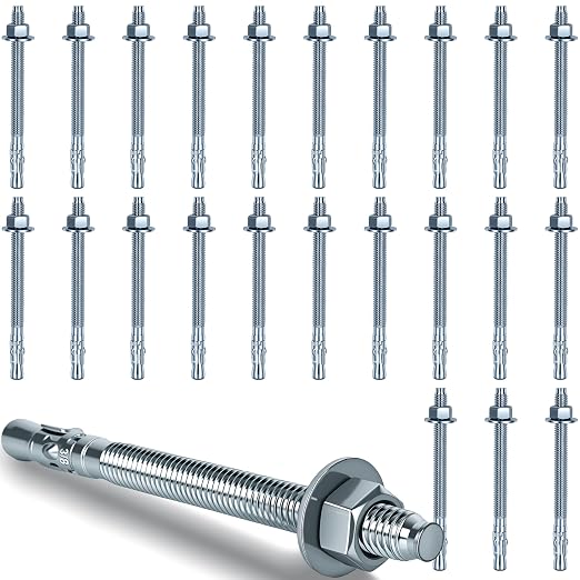 3/8 x 5 inch Wedge Anchors, Galvanized Concrete Anchors, Concrete Wall Anchors by Unknown