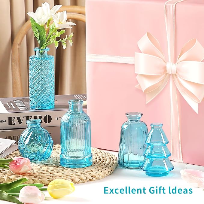 Glass Bud Vase Set, Mini Vases for Flowers, Bulk Vintage Mini Vases for - Image 2