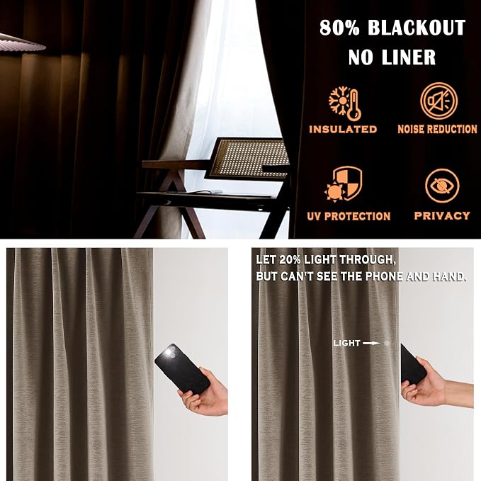 Kayne Studio Mocha Tan Velvet Pinch Pleated Back Tab Curtains 102 Inch Long | - Image 4