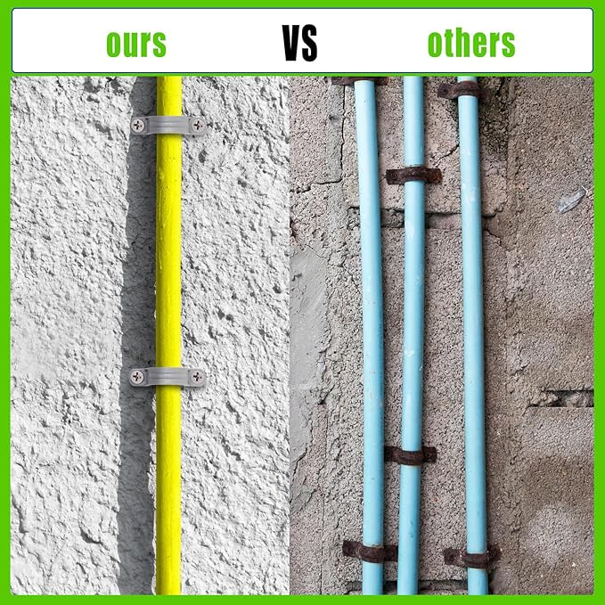 1/2 Inch PVC Pipe Strap, 2-Holes Conduit Pipe Clamps Plastic Pipe Supports - Image 5