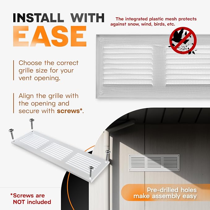 12 x 4 Inch White Galvanized Steel Return Air Register Vent Cover, AC Vent Cover - Image 4