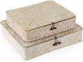 Hipiwe Set of 2 Flat Woven Wicker Basket Bins by Hipiwe
