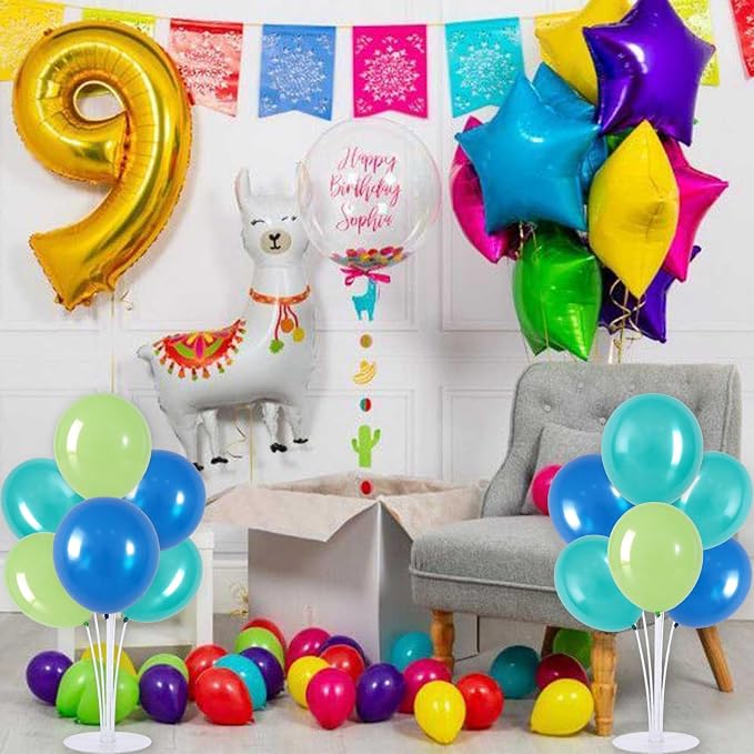 TONIFUL 4 Set Blue Cyan Green Balloon Stand Balloon Centerpieces - Image 7