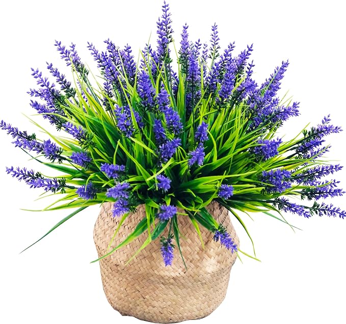 Rowfad 22 Pcs Artificial Outdoor Flowers UV Resistant Lavender Fake Greenery - Image 8