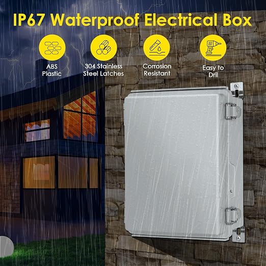 IP67 Outdoor Electrical Junction Box Waterproof 8.7''x6.7''x4.3 | Weatherproof - Image 2