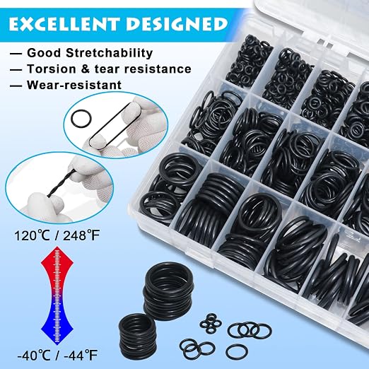KOOTANS 1200Pcs Nitrile Rubber O Ring Kit 24 Sizes O Rings Assortment Kit Set - Image 4