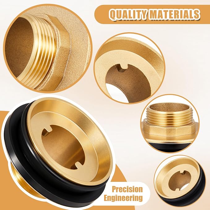 Zonon 3 Pcs 2 Inch x 1-1/4 Inch Brass Closet Spud Urinal Spud Flush Valve Parts - Image 4