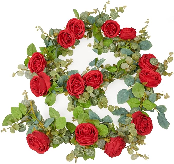 Artificial Flower Garland 2pcs 5.4ft Floral Peony Vine Decor, Hanging Faux - Image 2