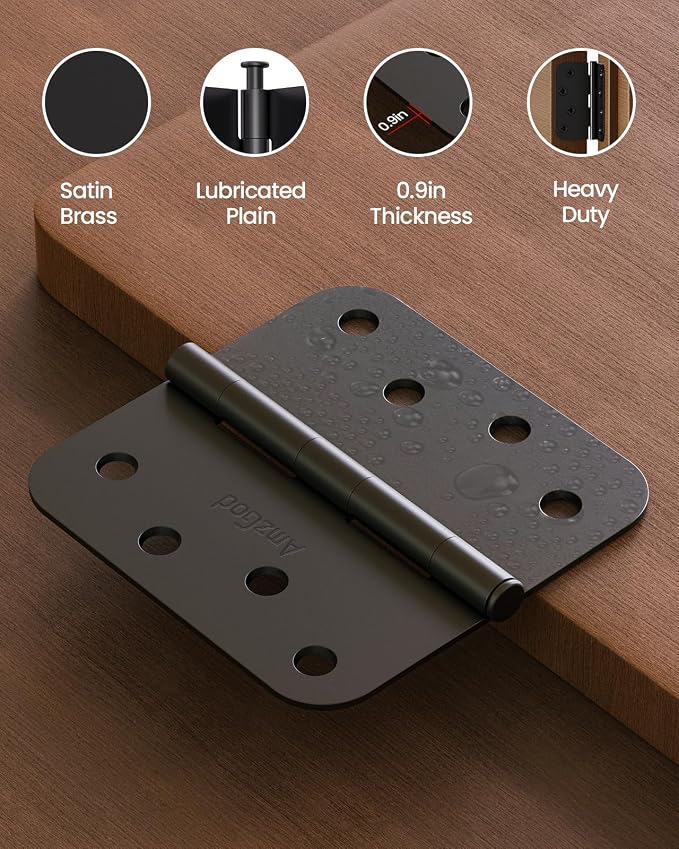 Black Exterior Door Hinges 4 Inch 12 Pack - Image 5