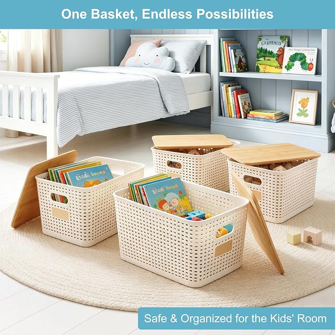 2 Pack Tall Plastic Storage Bins - Image 4