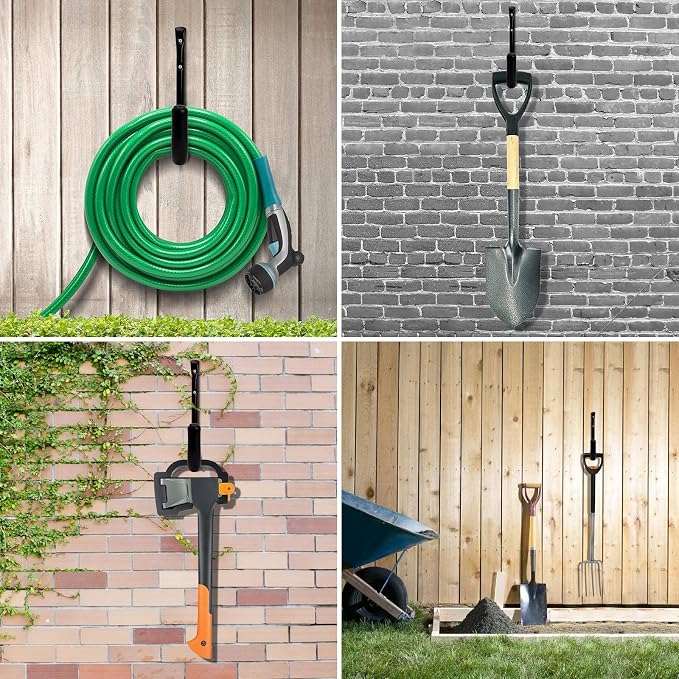 10" Garage Organization Wall Hooks, 66 LB Heavy Duty Water Hose Holder - Image 4