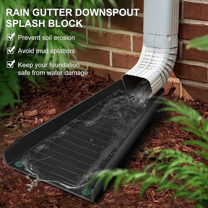 Creative.C 4 Pack Gutter Downspout Extensions, Rain Gutter Downspout Splash - Image 2