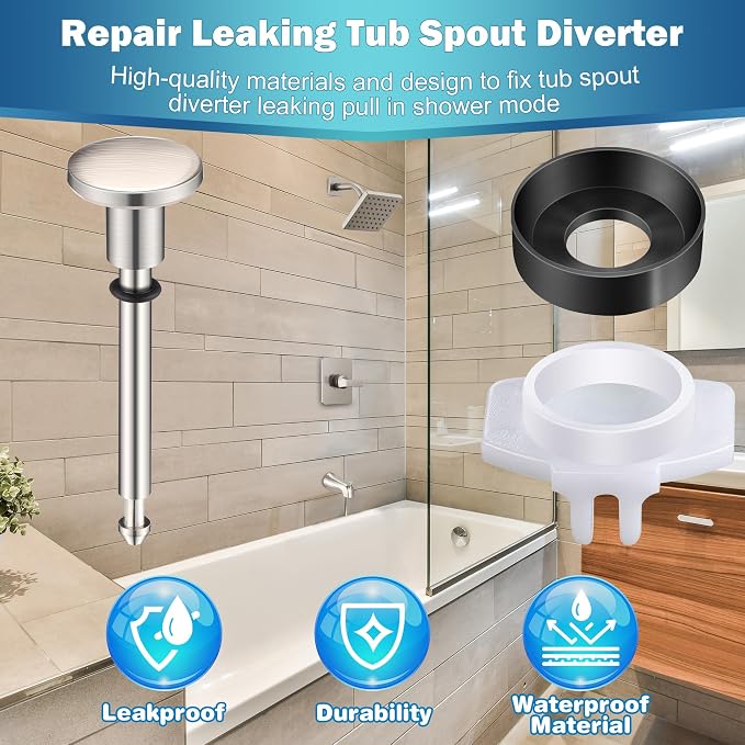 Enhon 2 Set Tub Spout Diverter Repair Kit | Includes 2 x Diverter Valve Stems - Image 6