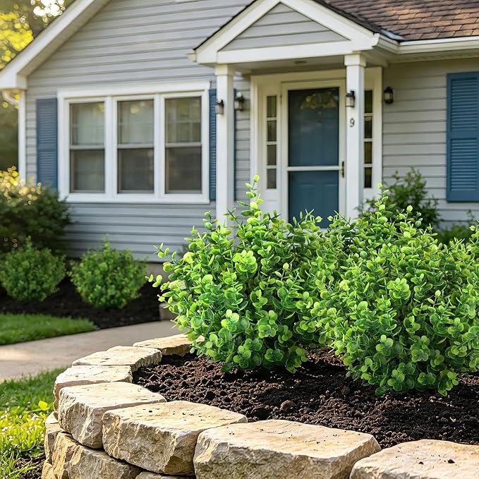Artificial Greenery Eucalyptus Boxwood, Faux Outdoor Plants, Hanging Baskets - Image 3