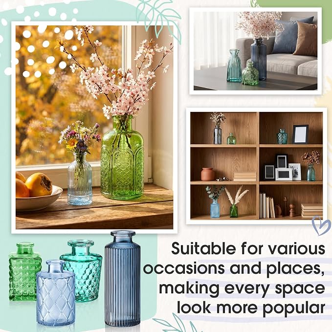 Yaomiao 30 Pcs Glass Bud Vases Centerpieces, Mini Colored Flower Vase - Image 6