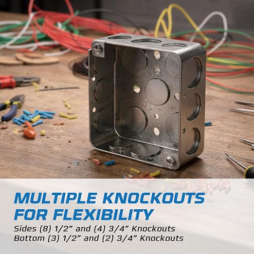 4-Pack 4" Drawn Square Electrical Box - Image 3