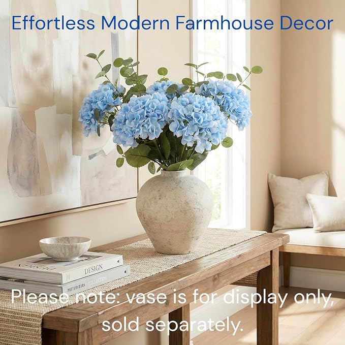RyddeligHome Blue Hydrangea Artificial Flowers Arrangement, Dining Room - Image 3