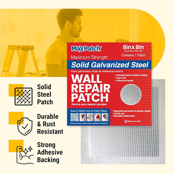 MaxPatch® 6 in. x 6 in. Solid Metal Self-Adhesive Wall Repair Patch – Durable - Image 2