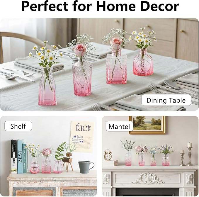 12 Pack Glass Bud Vases Mini Flower Vase Small Vintage Vases - Image 4