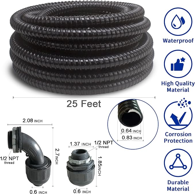 Yariwiz Black Special Extra Flexible Electrical Conduit Liquid Tight PVC - Image 2