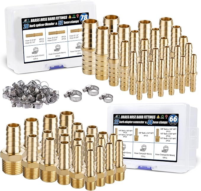 48PCS Brass Hose Barb Fittings by Ailbiuko