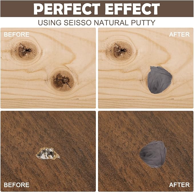 SEISSO Wood Putty, Wood Putty Outdoor Waterproof, Wood Repair Putty Stainable - Image 3