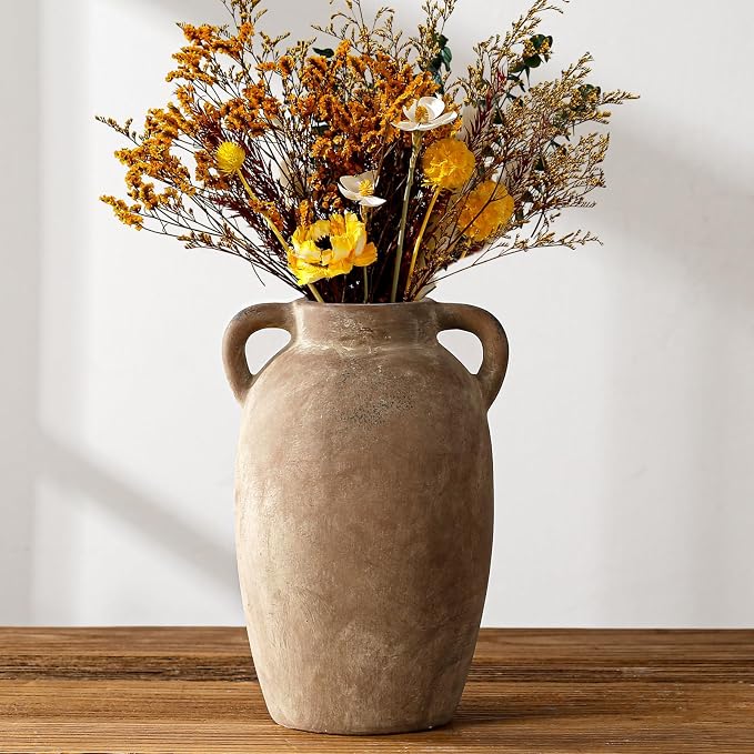 Brown Ceramic Vase-Boho Decorative Vase, Terracotta Tall Vases Decorative - Image 6