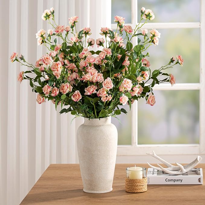 Ceramic Flower Vase, Large Flower Vase Tall Rustic Farmhouse Decorative Vase - Image 6