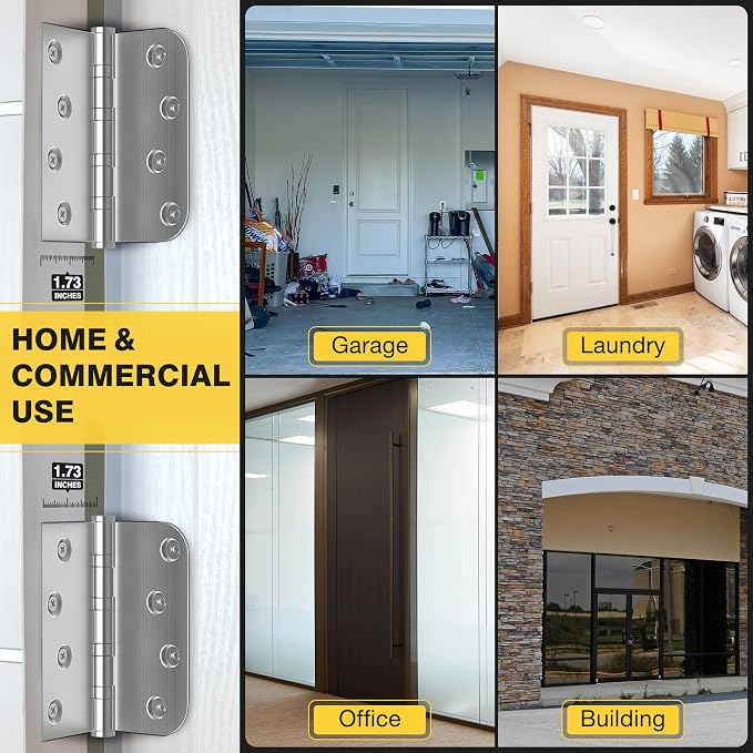 KOLET Ball Bearing Door Hinges, 4 x 4 Inches, Brushed Nickel, 6 Pack | Heavy - Image 6