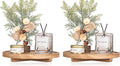 Round Decorative Tray Wood Bathroom Counter Organizer Farmhouse Kitchen Decor by zoocatia