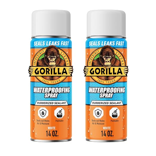 Gorilla Waterproofing Spray, 16 oz, Flexible Sealant | Rubberized Coating by Gorilla