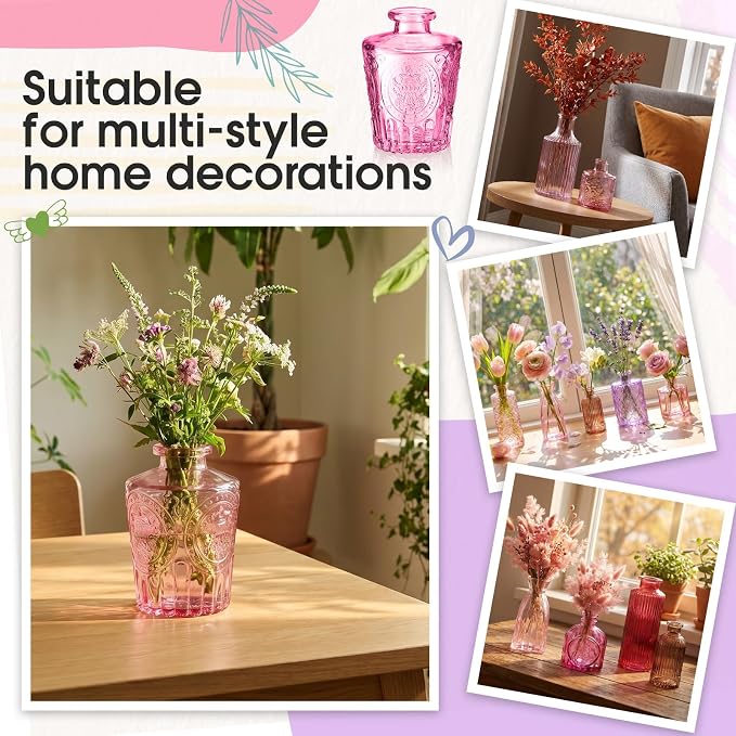 Yaomiao 30 Pcs Glass Bud Vases Centerpieces, Mini Colored Flower Vase - Image 3