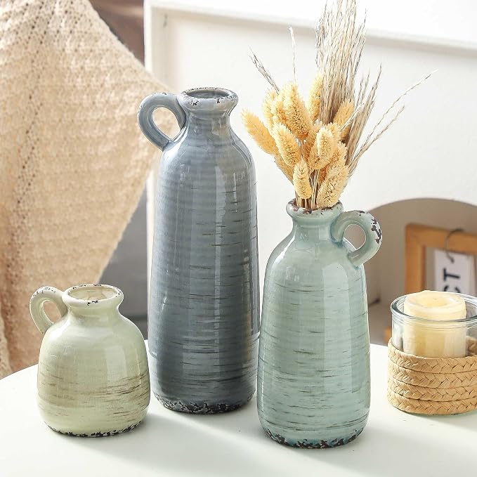 Ceramic Vase Set of 3 | Neutral Vase Home Decor - Image 7