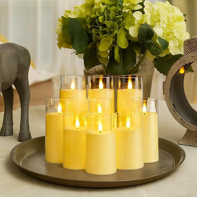 Homemory Ivory Flickering Flameless Candles, Battery Operated Acrylic LED - Image 2
